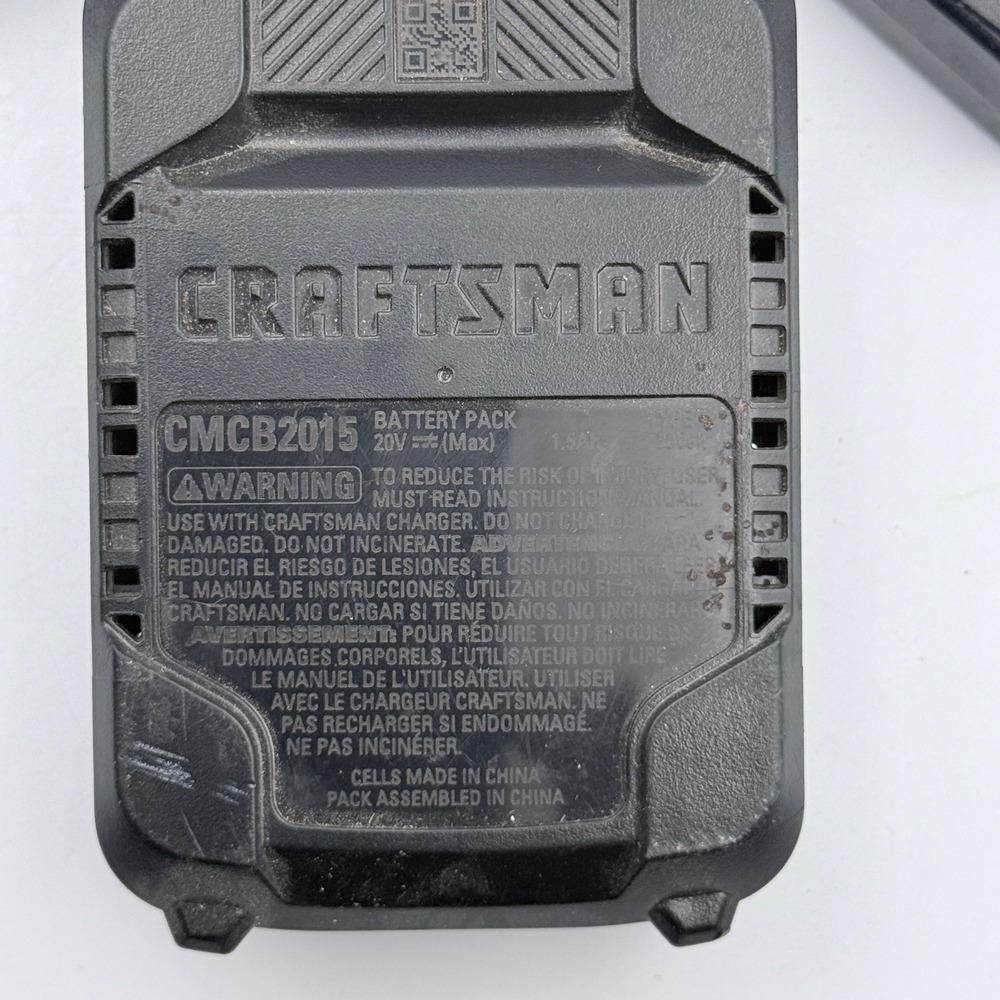 Craftsman Battery and Charger V20 1.5Ah Lithium Ion CMCB2015 Black Red - Picture 9 of 9